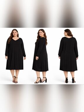LuLaRoe Ava Black Long Sleeve Dress